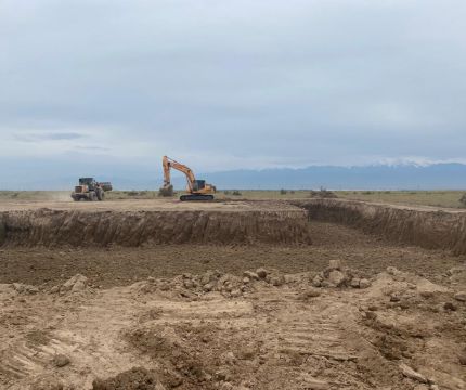 На стройплощадке завода каменной ваты ТЕХНОНИКОЛЬ в Казахстане начались работы