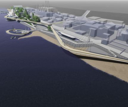 Архитектурная концепция 5 очереди набережной реки Волга в Самаре "Белые паруса"