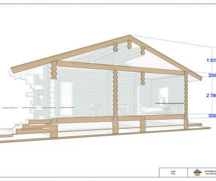 Сруб одноэтажного дома до 90 кв. м