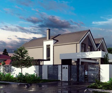 Блокированный жилой дом на две семьи