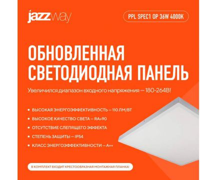 ​JazzWay PPL SPEC1 OP — обновленная светодиодная панель для профессионального освещения