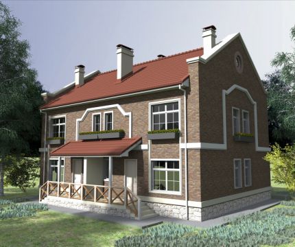 Проект двухквартирного жилого дома 0128
