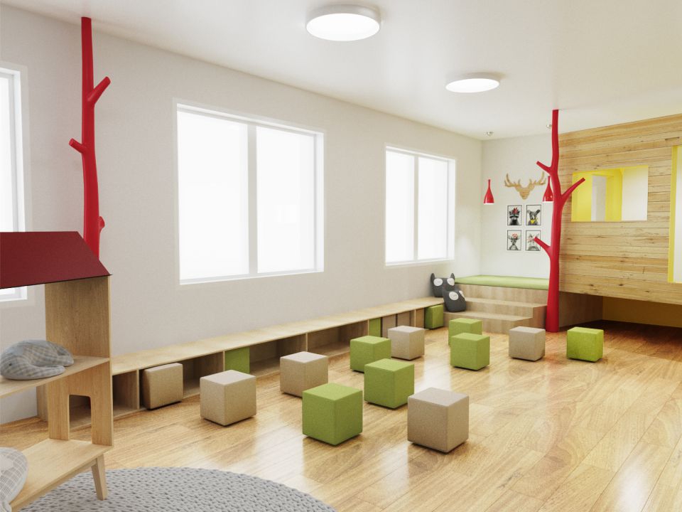 Оригинальный дизайн проект и декор интерьера детского сада